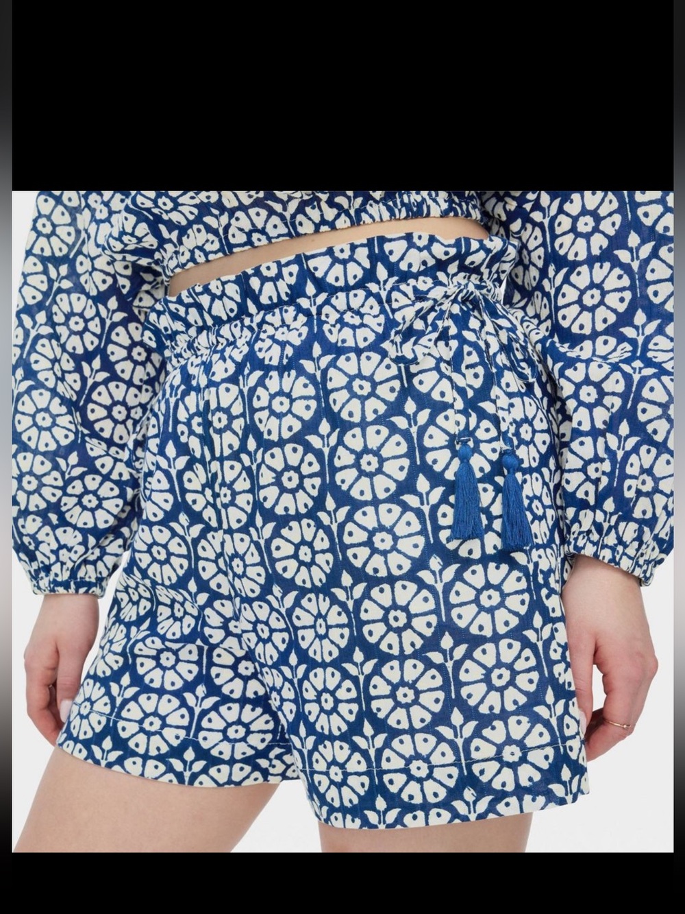 Roller Rabbit Women's Daisy Floral Side-Tie Beach Pull-On Shorts - Navy Blue - M - Picture 4 of 11